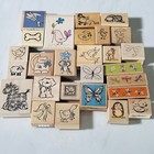 Lot Of 27 - Wood Rubber Stamps - Animals   Insects - Mixed Brands