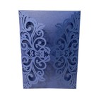 100pc Navy Blue Laser Cut Lace Invitation Pockets Envelope Bowknot Seal Wedding