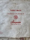 Vintage 1950 s Table Mats W envelope Iroquois Beer   Ale Indian Head Buffalo Ny