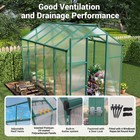 6x10ft Polycarbonate Greenhouse Walk-in Outdoor Greenhouse With Aluminum Frame