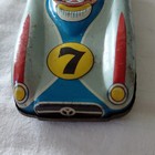 Vintage Tin Litho Race Car Toy  7 With Driver  Made In Japan