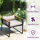 4-piece Patio Furniture Wicker Outdoor Bistro Set Rattan Conversation Loveseat
