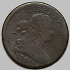 1804 Draped Bust Half Cent - Crosslet 4 stems - Rotated Die - Rim Damage