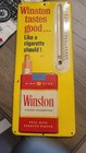 Vintage 1950s Winston Cigarettes Tobacco Metal Thermometer Sign