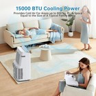 15 000 Btu Portable Air Conditioner White Mobile Ac Unit W  Remote   Led Display