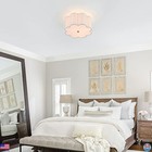 Modern Semi Flush Mount Ceiling Light  3-light Drum Shade For Nursery   Home
