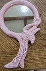 Vandor Hand Painted Pink Flamingo Ceramic Collectible Mirror 1985 Handmade 11 