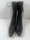 Antique 1800s Black Victorian Shoes Lace Up Boots Genuine Leather