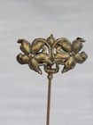Antique Victorian Floral   Filigree Hat Pin 4  Long Art Nouveau Stick Pin