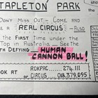 Vintage Circus Bulletin Board Advert Robinson s Circus Human Cannon Ball - L1