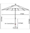 Eliteshade 9ft Market Patio Outdoor Table Umbrella W ventilation Green