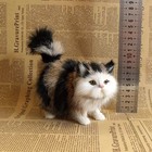 Cute Realistic Calico   Tricolor Cat Plush Toy Soft Stuffed Kitten Animal Model 