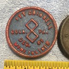 Lot Of 2 Cast Iron Tokens Itt Grinnell Cola  Pa December 1981