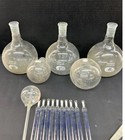 Vintage Pyrex Lab Glassware Batch - 1000ml Flasks  Pipettes Chemistry Lot