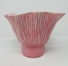 Vintage Miramar Of California 262 Pottery Pink Ruffled Planter Vase Mcm 6  Wide