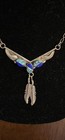 Necklace Sterling Silver Turquoise And Lapis Tribal Design