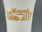 C 1910 Howel s Orange Julep Soda Fountain Advertising White Glass Antique