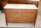 French Antique Walnut Louis Xvi Marble Top Chest Of Drawer   Sideboard