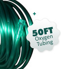 Bistras Oxygen Tubing 50ft Green Crush Resistant Non Kinking For Cannula Nasal