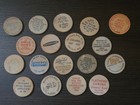 Vintage Wooden Nickel Lot Advertising Tokens Montana Kalispell Souvenir Mix 17pc