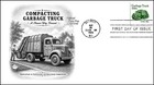 Garbage Truck - Faux-fdc Artistamp cinderella artcraft - W extra Stamp Pair