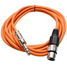 Seismic Audio Seismic New Orange 1 4  Trs  Xlr Female 10  Patch Cable