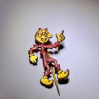 Reddy Kilowatt Pin Vintage Gold Tone Red Enamel Electric Mascot - Circa 1955
