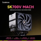 Sudokoo Sk700v-mach Cpu Air Cooler Digital Display 120mm Pwm Fan Am5 intel
