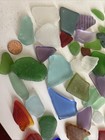 Genuine Surf Tumbled Beach Sea Glass About 130 Pieces Mixed Colored Lot