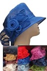 Bow Flower Sinamay Kentucky Derby Wedding Hat Church Wide Brim Dressy Bucket