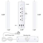 4 Outlets Wall Mountable Usb Surge Protector Power Strip With 3 Usb Ports Plugs