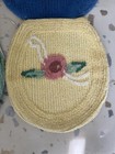 4 Vintage Chenille Toilet Seat Covers With Floral Patterns