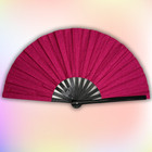 Ruby Red Glitter Clacker Hand Fan Large 13x26 Bamboo Frame Rave Festival