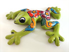 Exquisite 6  Frog Ceramic D  cor Made In Mexico Multicolor