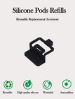 12 Pcs Silicone Pods Refills Accessories For Navage Nasal Care Black