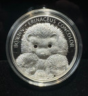 2011 Belarus 4 Hedgehogs Family Silver Proof Coin W  Swarovski Elements   Coa