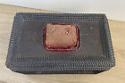 Antique Primitive Tramp Art Wood Wooden Sewing Box W  Pin Cushion Folk Art