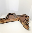 Scroll Pair Solid Wood Carved Corbels Wall Bracket Shelves Mantel Heavy   Large