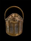Large Vintage Antique Hand Hammered Silver And Brass Ice Bucket