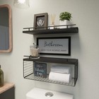 Bathroom Floating Shelves W guardrail-black