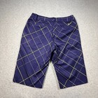 Nike Golf Womens Sz 6 Purple Plaid Golf Shorts Fa120207hkc