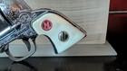 Vtg 1959 Nichols Pinto Mini Toy Pistol Cap Gun Metal White Handle Red Logo 3 5   