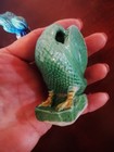 Vintage Turquoise Mud Duck Figurine Stamped  china 