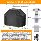 52-inch Gas Bbq Grill Cover Waterproof Anti-uv With Straps Adjustable Drawstring
