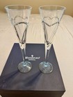 Waterford Crystal Wishes Love   Romance Champagne Flutes Pair Nib