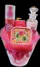 Spa Luxury Pink Rose Champagne Gift Basket Set Shimmer Mist Bath Lotion