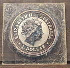 1999 Kookaburra Australia Silver  999 1oz Coin Connecticut Quarter Privy Mark