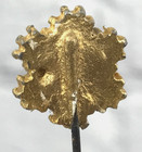 Vtg Victorian Style Stick Hatpin Flower Pink Mauve Rhinestone Bead Gold Tone