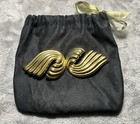 Vintage Gold Tone Wing Belt Buckle Art Deco Style Statement