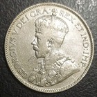1912 Canada 25 Cents Old Silver Cleaned Coin King George V Km 24